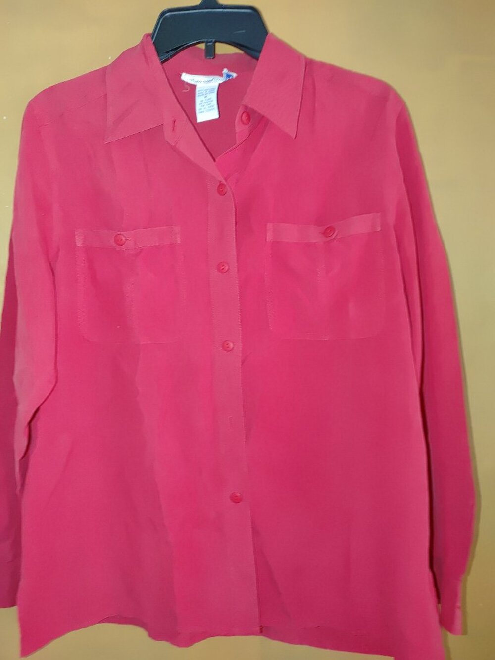 ANNA And FRANK Woman's 100% Silk Long Sleeves Blouse Size M Pre-owned